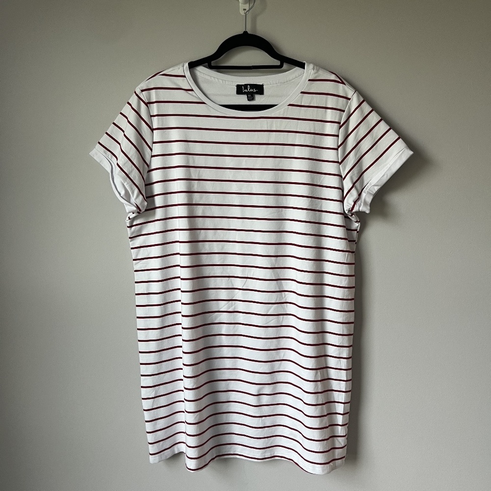 Lulu's White Dress with Red Stripes